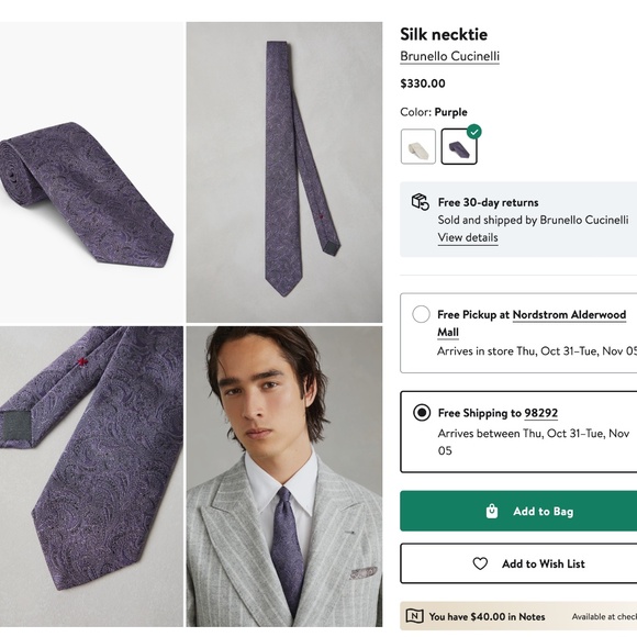 Silk necktie Brunello Cucinelli - Picture 2 of 4